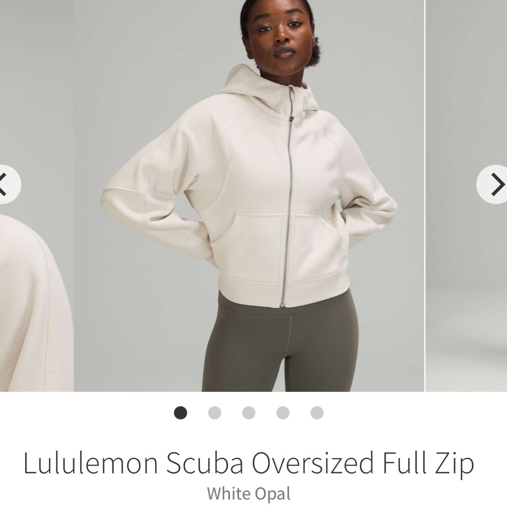Lululemon Scuba Oversized Full Zip White Opal